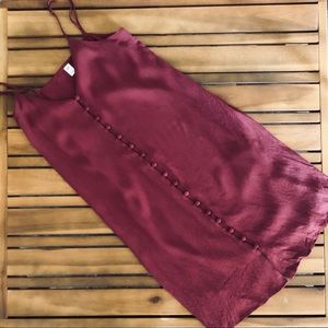 BP button front cami dress burgundy